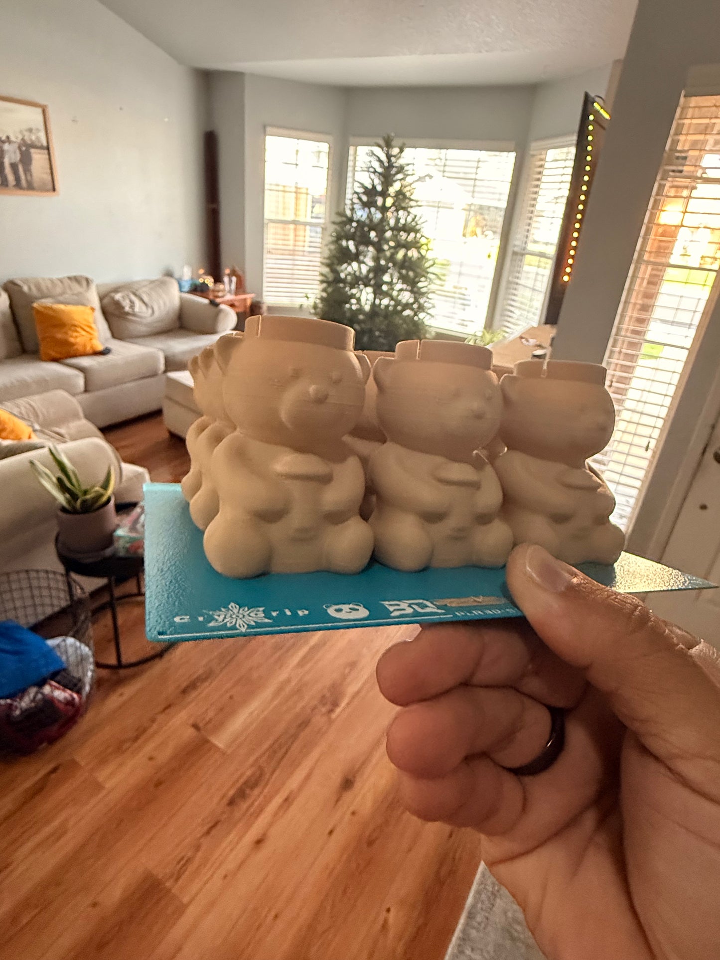 ✨ Holiday Bearista Ornament – Cute 3D Printed Bear with Hidden Gift Holder (Brown Latte Edition)