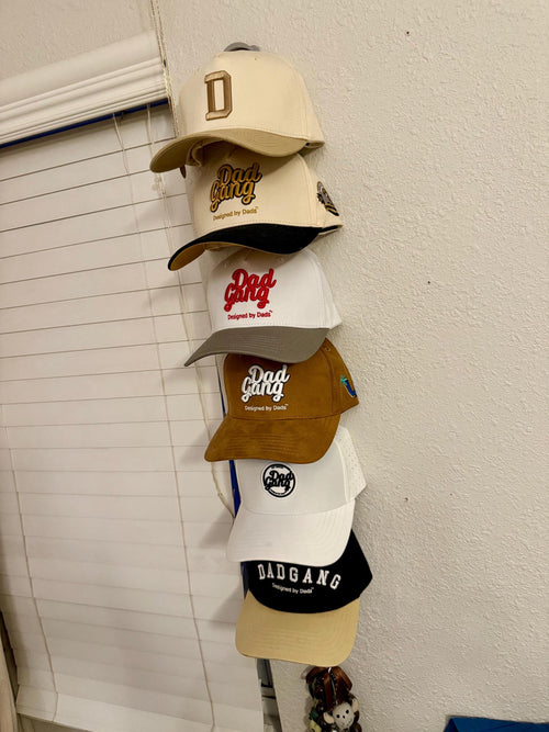 6-Pack Hat Mounts – No-Screw Wall Display | Dad Hat Holder Set w/ Gorilla Tape (Black, Silver, Blue, Purple, White)