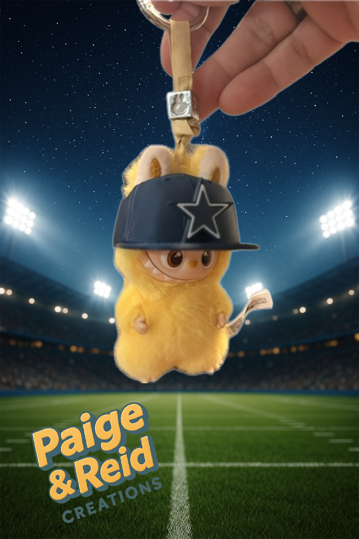 Popmart Labubu “Pin for Love” NFL Custom Team Hat – 3D Printed (Sideline Series)