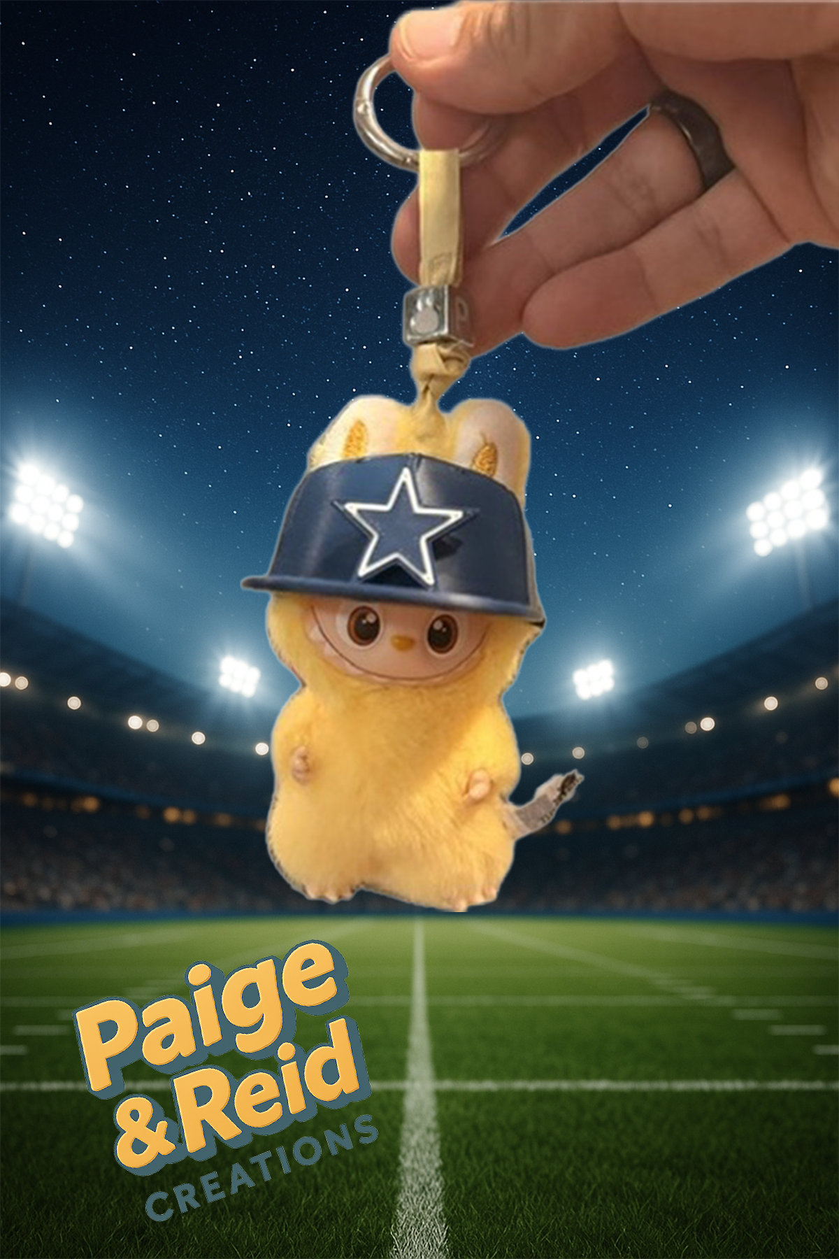 Popmart Labubu “Pin for Love” NFL Custom Team Hat – 3D Printed (Sideline Series)