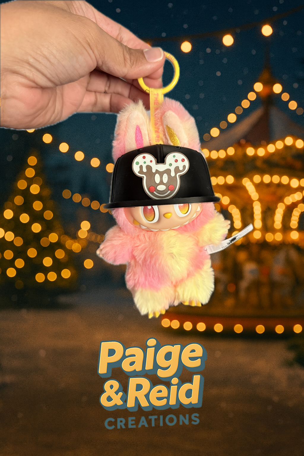 🎄 Gingerbread Mickey Labubu Hat – Holiday Edition