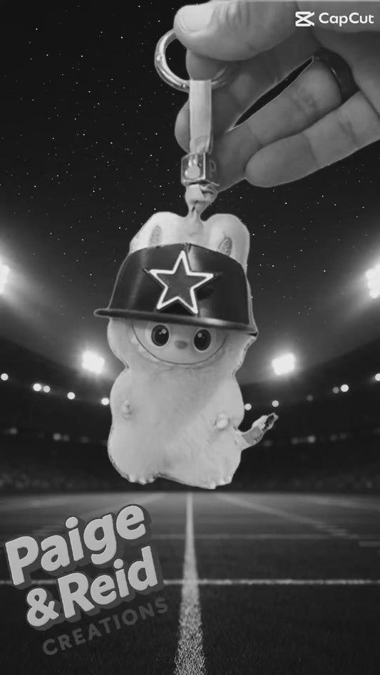 Popmart Labubu “Pin for Love” NFL Custom Team Hat – 3D Printed (Sideline Series)